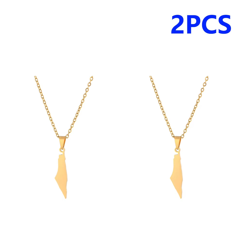 1-5PCS Palestine Map Flag Necklace Lightweight Map Shape Palestine Flag Pendant Palestine Pendant Necklace Daily Accessories