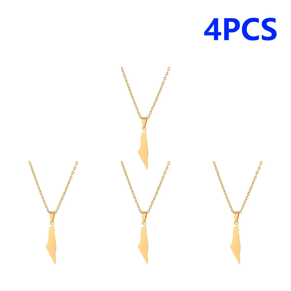 1-5PCS Palestine Map Flag Necklace Lightweight Map Shape Palestine Flag Pendant Palestine Pendant Necklace Daily Accessories