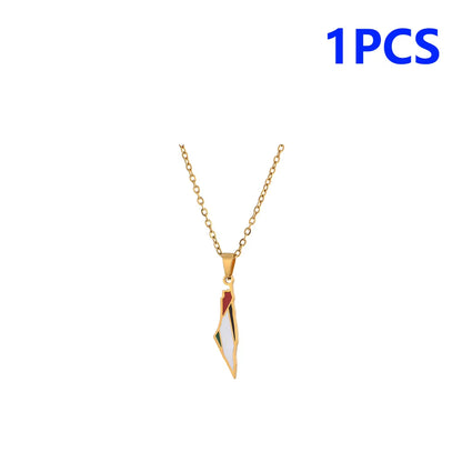 1-5PCS Palestine Map Flag Necklace Lightweight Map Shape Palestine Flag Pendant Palestine Pendant Necklace Daily Accessories