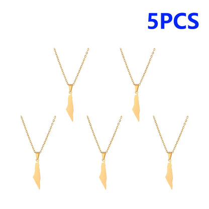 1-5PCS Palestine Map Flag Necklace Lightweight Map Shape Palestine Flag Pendant Palestine Pendant Necklace Daily Accessories