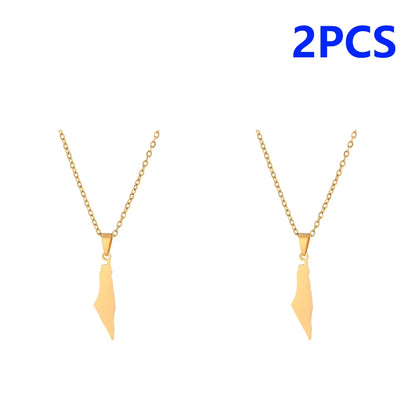 1-5PCS Palestine Map Flag Necklace Lightweight Map Shape Palestine Flag Pendant Palestine Pendant Necklace Daily Accessories