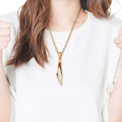 1-5PCS Palestine Map Flag Necklace Lightweight Map Shape Palestine Flag Pendant Palestine Pendant Necklace Daily Accessories
