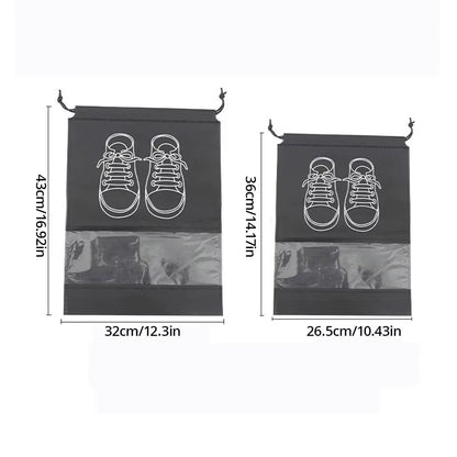 5Pcs/Set Shoe Storage Bag with Thickened Non-Woven Fabric Strap Mouth Large Capacity Travel Waterproof Shoe Bag Moistureproof