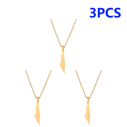 1-5PCS Palestine Map Flag Necklace Lightweight Map Shape Palestine Flag Pendant Palestine Pendant Necklace Daily Accessories