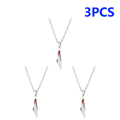 1-5PCS Palestine Map Flag Necklace Lightweight Map Shape Palestine Flag Pendant Palestine Pendant Necklace Daily Accessories