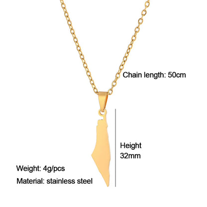 1-5PCS Palestine Map Flag Necklace Lightweight Map Shape Palestine Flag Pendant Palestine Pendant Necklace Daily Accessories